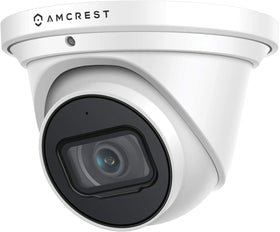 Amcrest UltraHD 4K outdoor turret camera for wide property coverage and security.