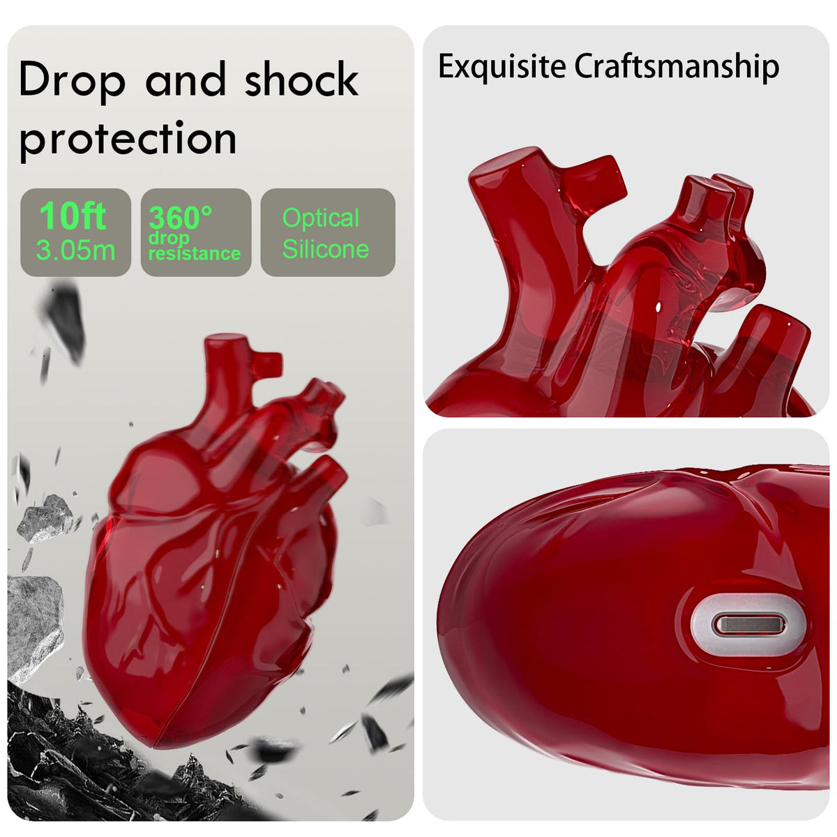 AmeiGoze full-protection silicone wrap for AirPods Pro with complete coverage.