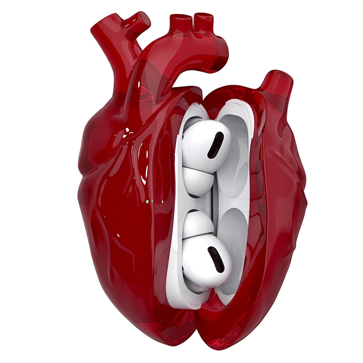 AmeiGoze heart-shaped AirPods Pro 2 red case, bold protection with standout style.