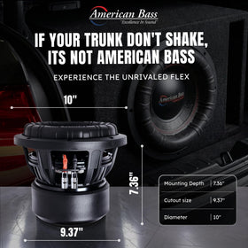 American Bass XFL 10in subwoofer suited for home audio setups too.
