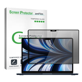amFilm front packaging showing product and MacBook compatibility benefits