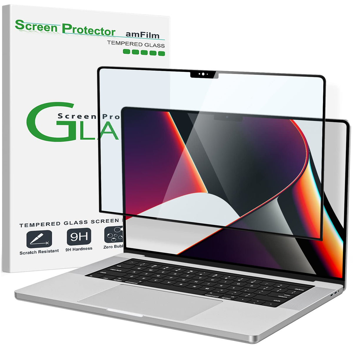 amFilm front packaging showing protector kit and clear benefit of protection