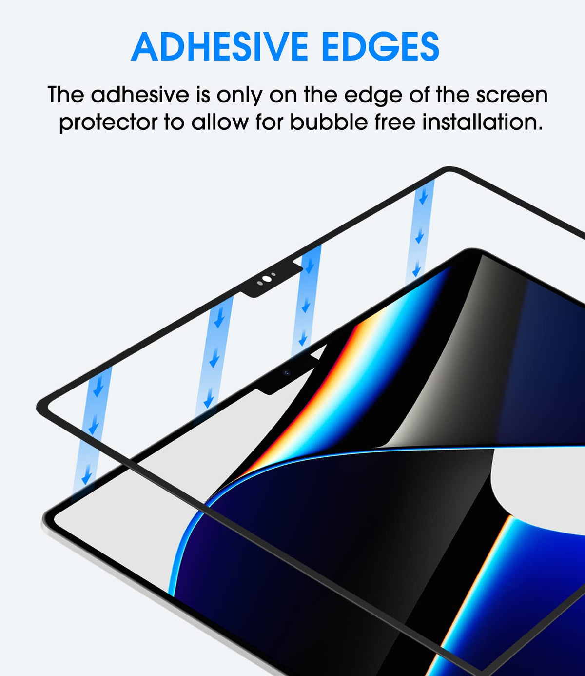 amFilm close-up edge profile displaying 0.3mm thinness for full closure benefit