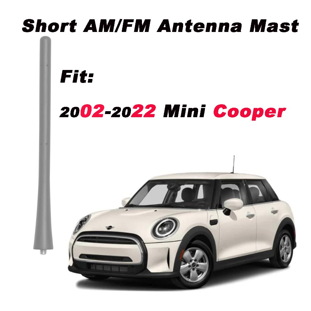 AMFRNE BMW 128i antenna mast close-up in black rubber for durability.
