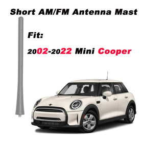 AMFRNE BMW 128i antenna mast close-up in black rubber for durability.
