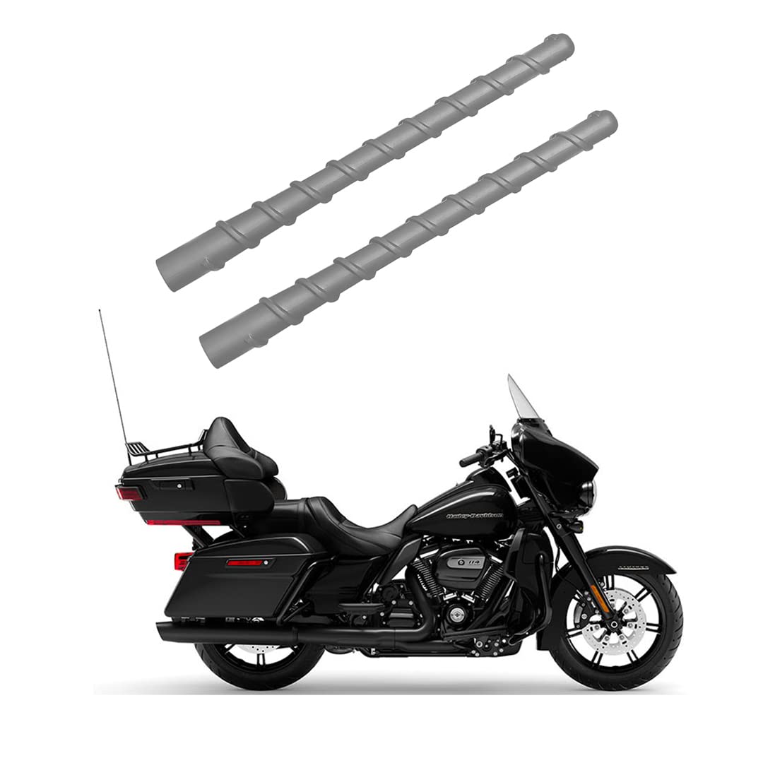 AMFRNE short antenna on Tri Glide enhances station stability on highways.