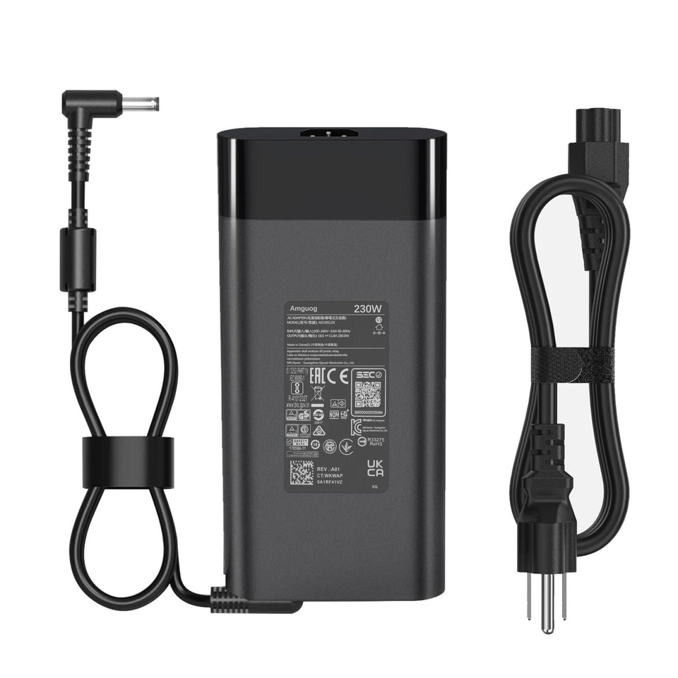 amguog 230W AC adapter powers HP laptops for gaming or rendering
