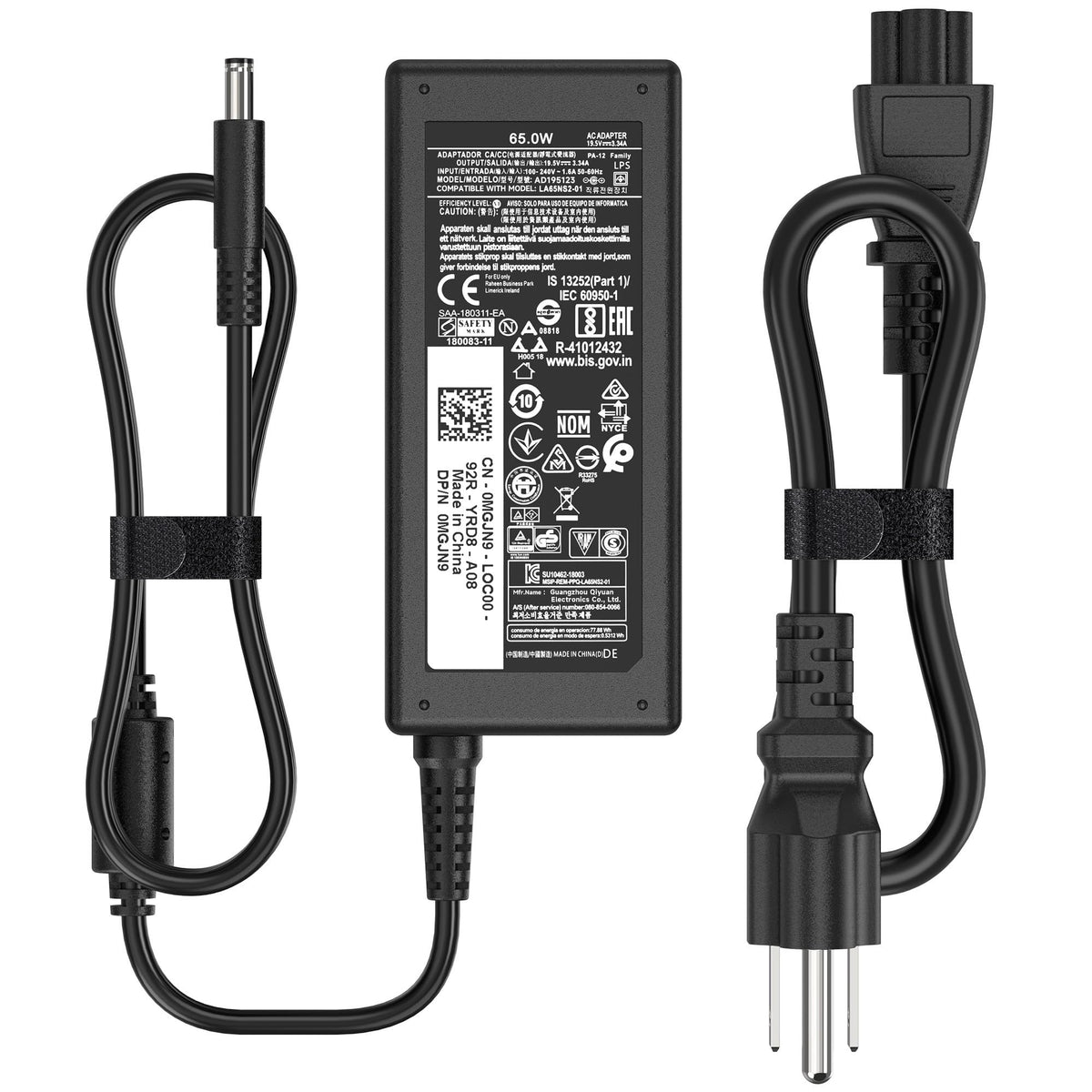 amguog 65W Dell charger with 4.5mm tip powers compatible laptops reliably