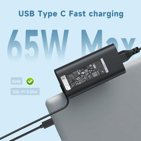 amguog 65W USB-C charger smart IC protection for safe charging.