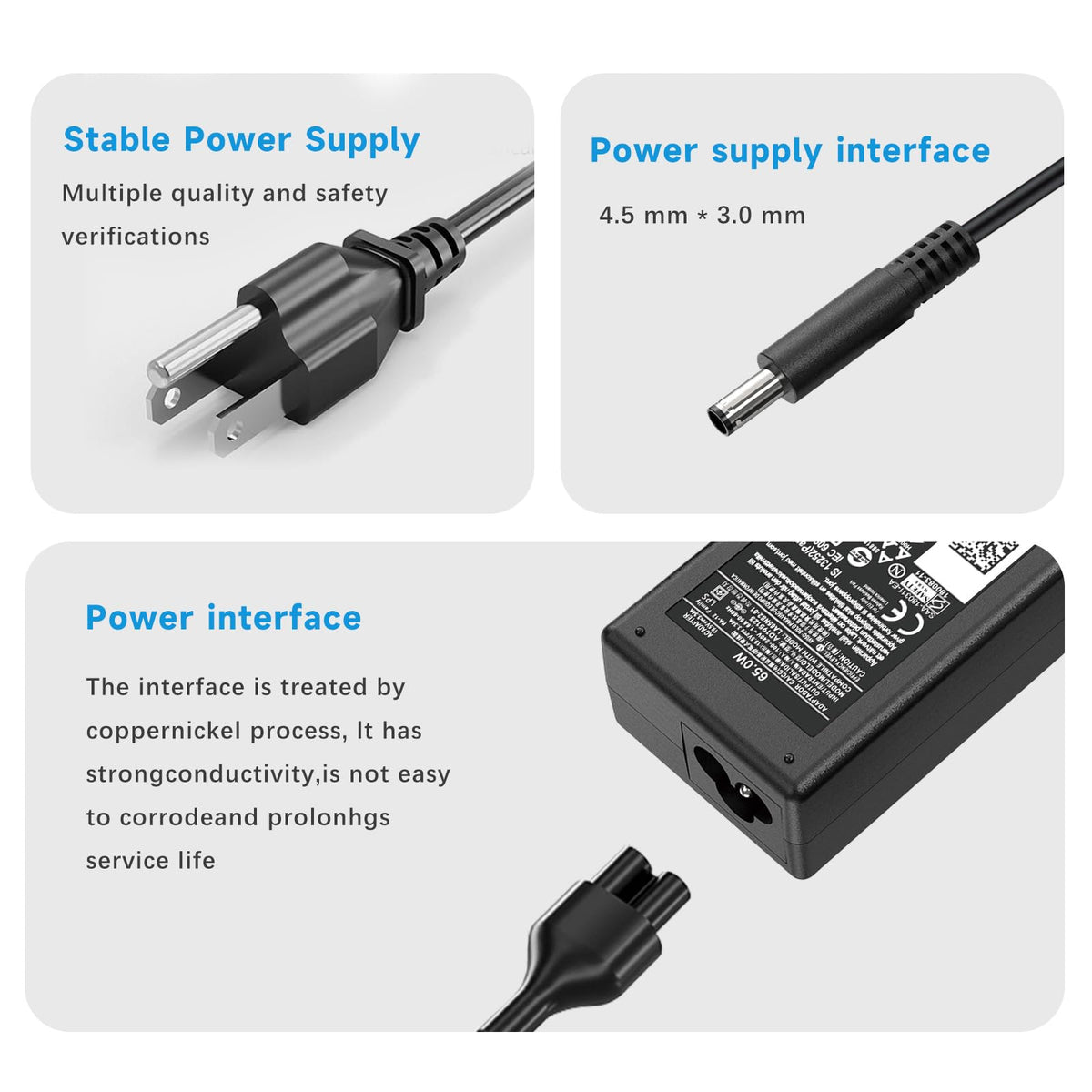 amguog compact 4.5mm tip charger connects quickly and securely