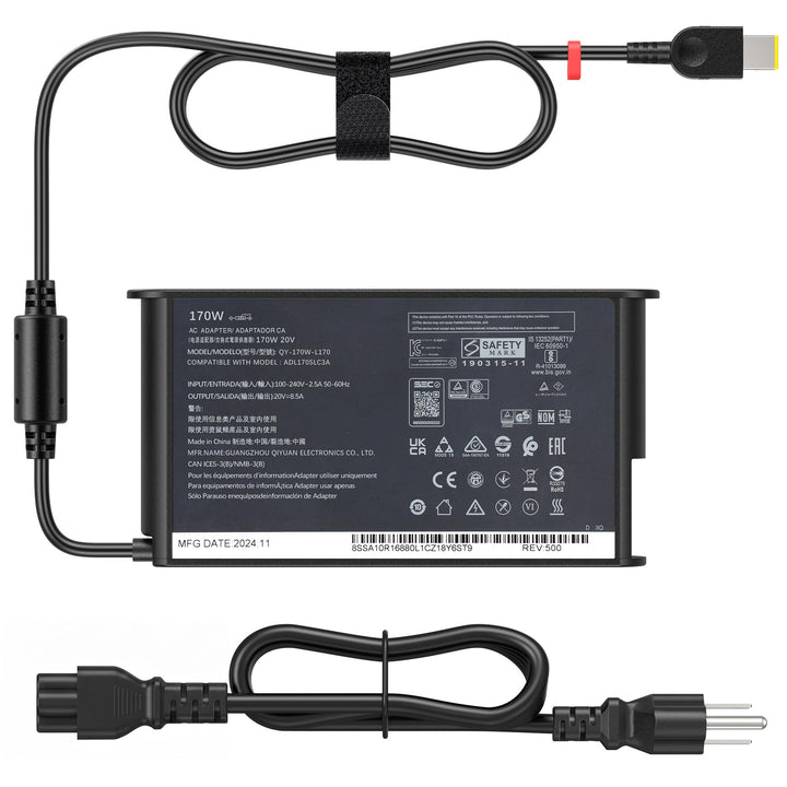 amguog front view adapter showing compact design and reliable 170W power