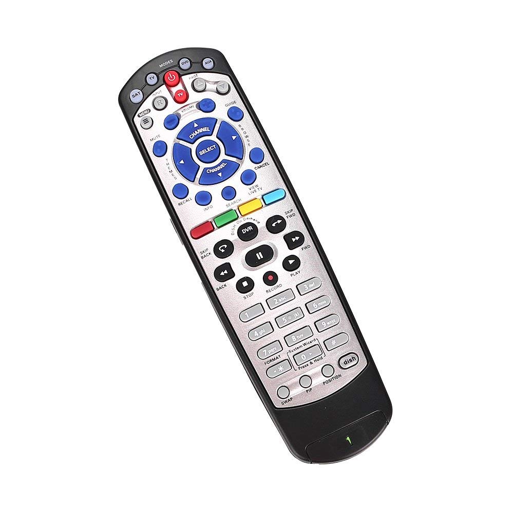 AMGUR Dish Network 20.1 remote keys closeup highlights tactile, responsive buttons