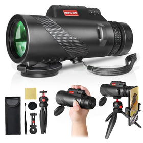 AMITHER front view showing scope body and cap, highlights portability benefit