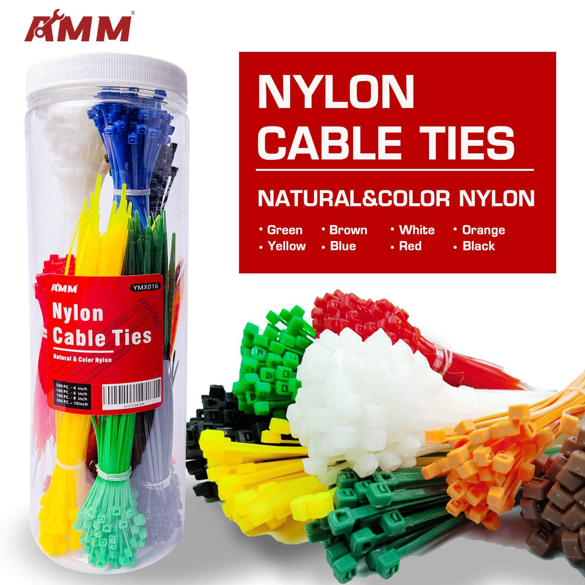 AMM self-locking nylon ties secure cables with a firm grip that lasts.