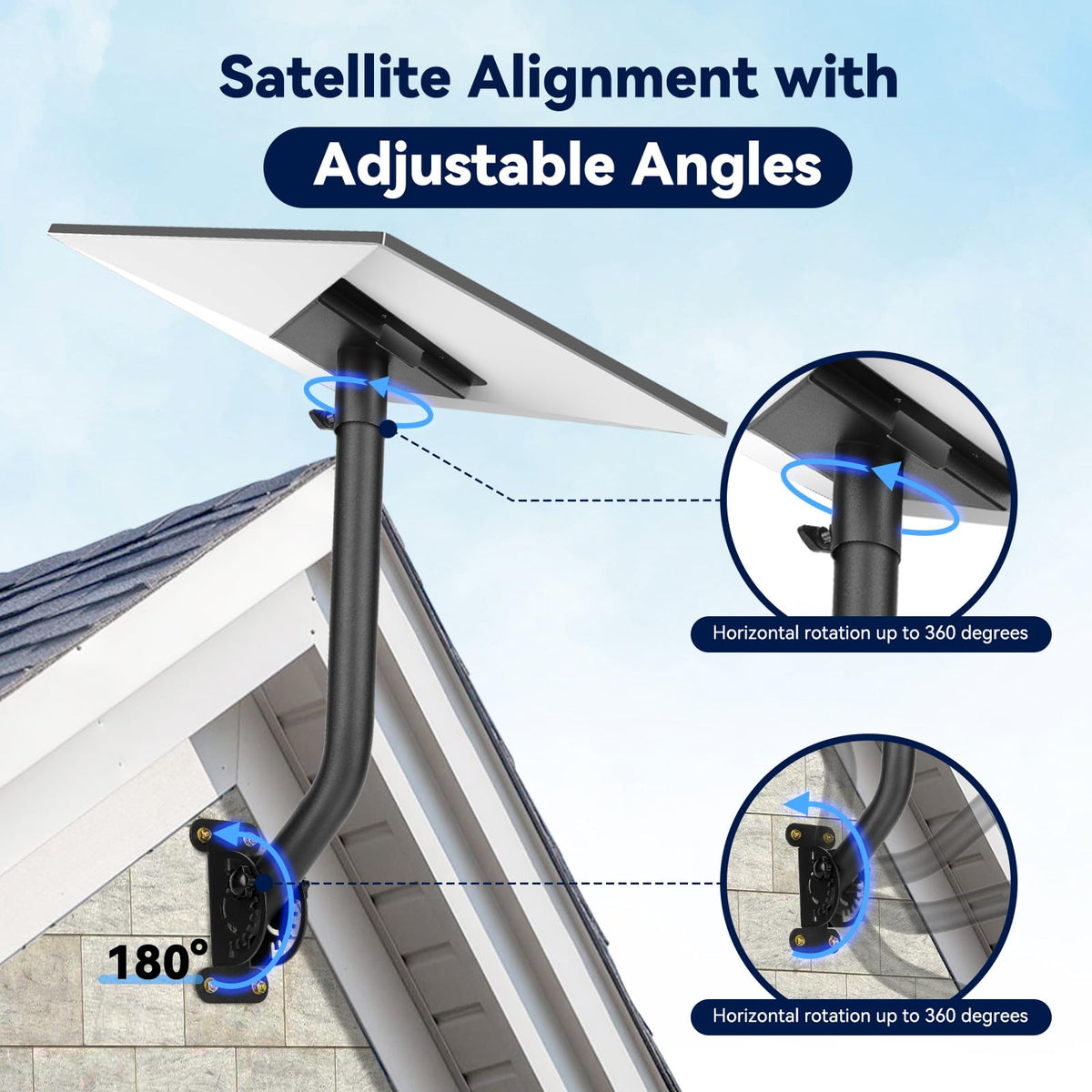 Amoner U Starlink Gen 3 visual showing 180‑degree vertical adjustment for precise aiming.