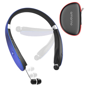 AMORNO neckband front view showing compact design and comfortable fit