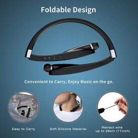 AMORNO neckband worn around neck in active lifestyle demonstrating comfortable fit