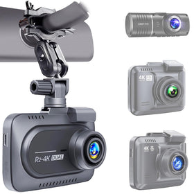 AMORTEK universal dash cam mount on Rove R2-4K keeps windshield clear.