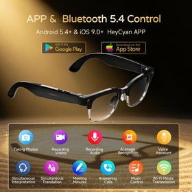 AMOVAN AI Smart Glasses camera 8MP captures crisp footage for memories.