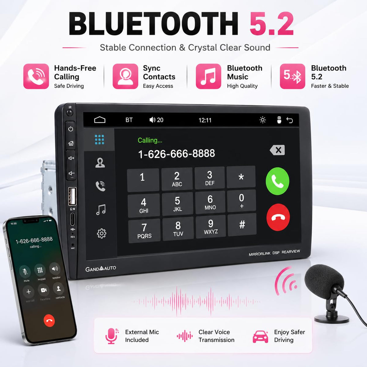 AmoyJebit 9-inch IPS display showing vibrant interface and responsive touch