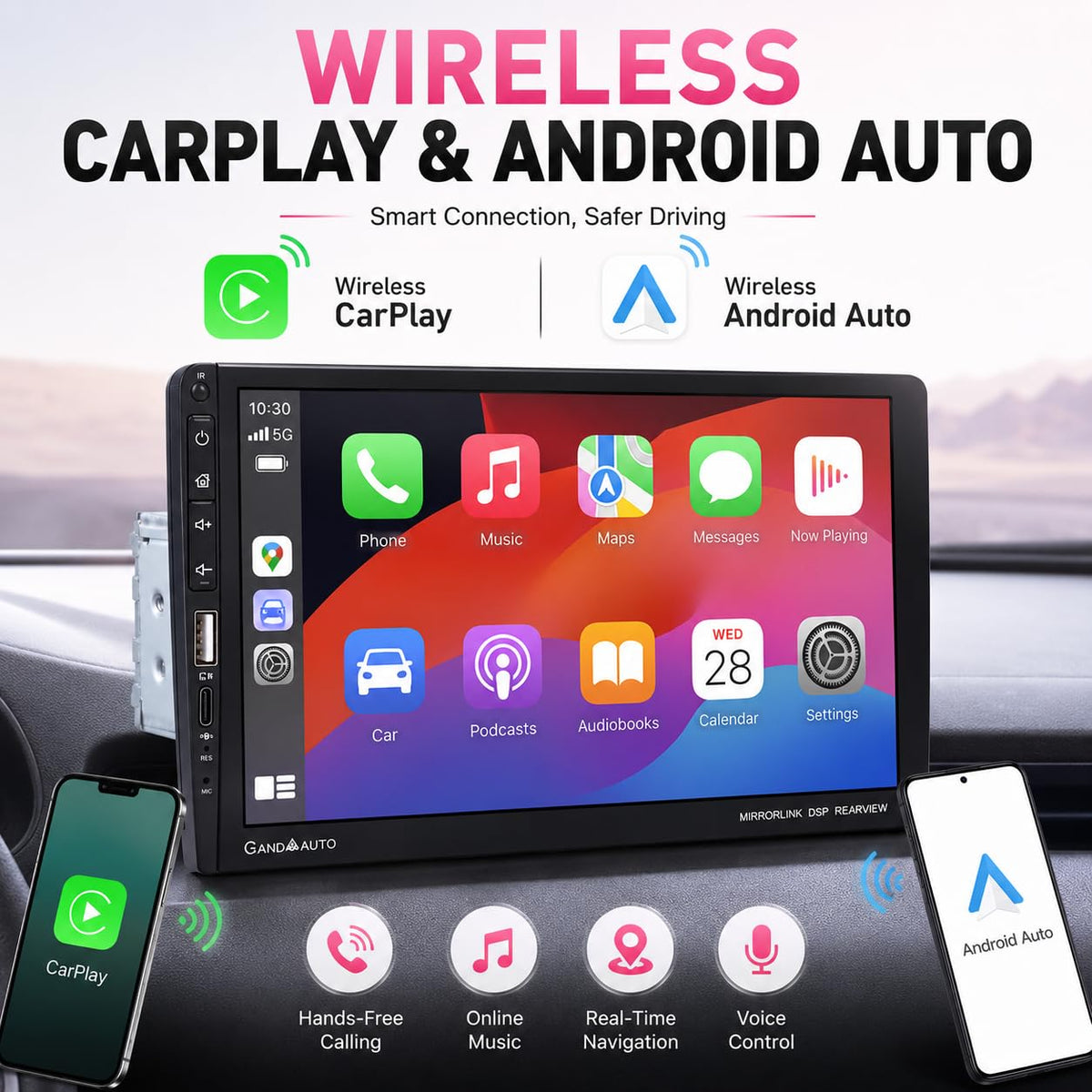 AmoyJebit wireless CarPlay and Android Auto connection for seamless phone integration