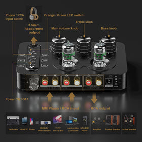 AMPAPA A1 GE5654 tubes closeup highlighting vintage tube character.