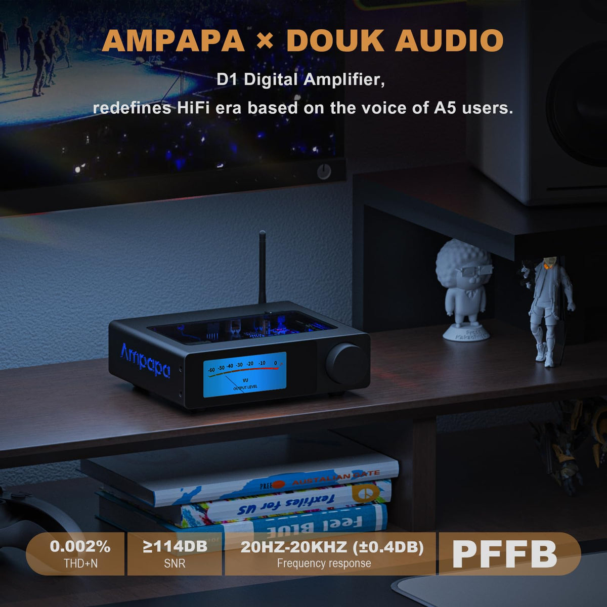AMPAPA D1 Bluetooth 5.2 enables wireless high-fidelity streaming