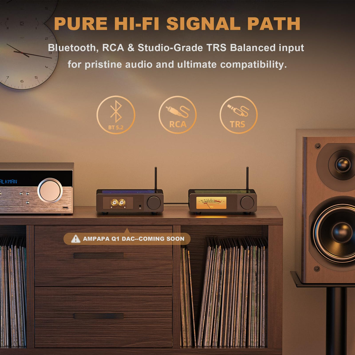 AMPAPA D1 PRE-OUT for connecting active subwoofers and expanding bass