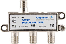 ABS313H 3-way MoCA 2.5 splitter with rugged metal housing for durable home networks