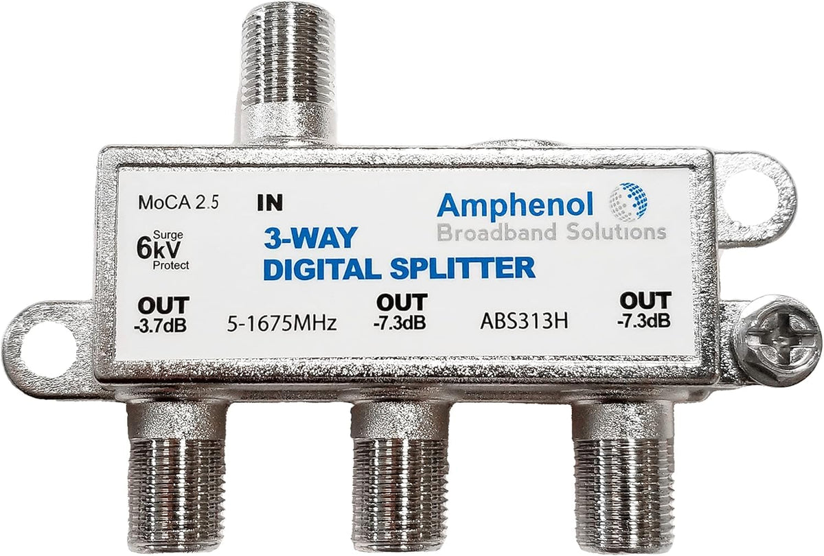 ABS313H three-way MoCA 2.5 splitter enabling multiple devices