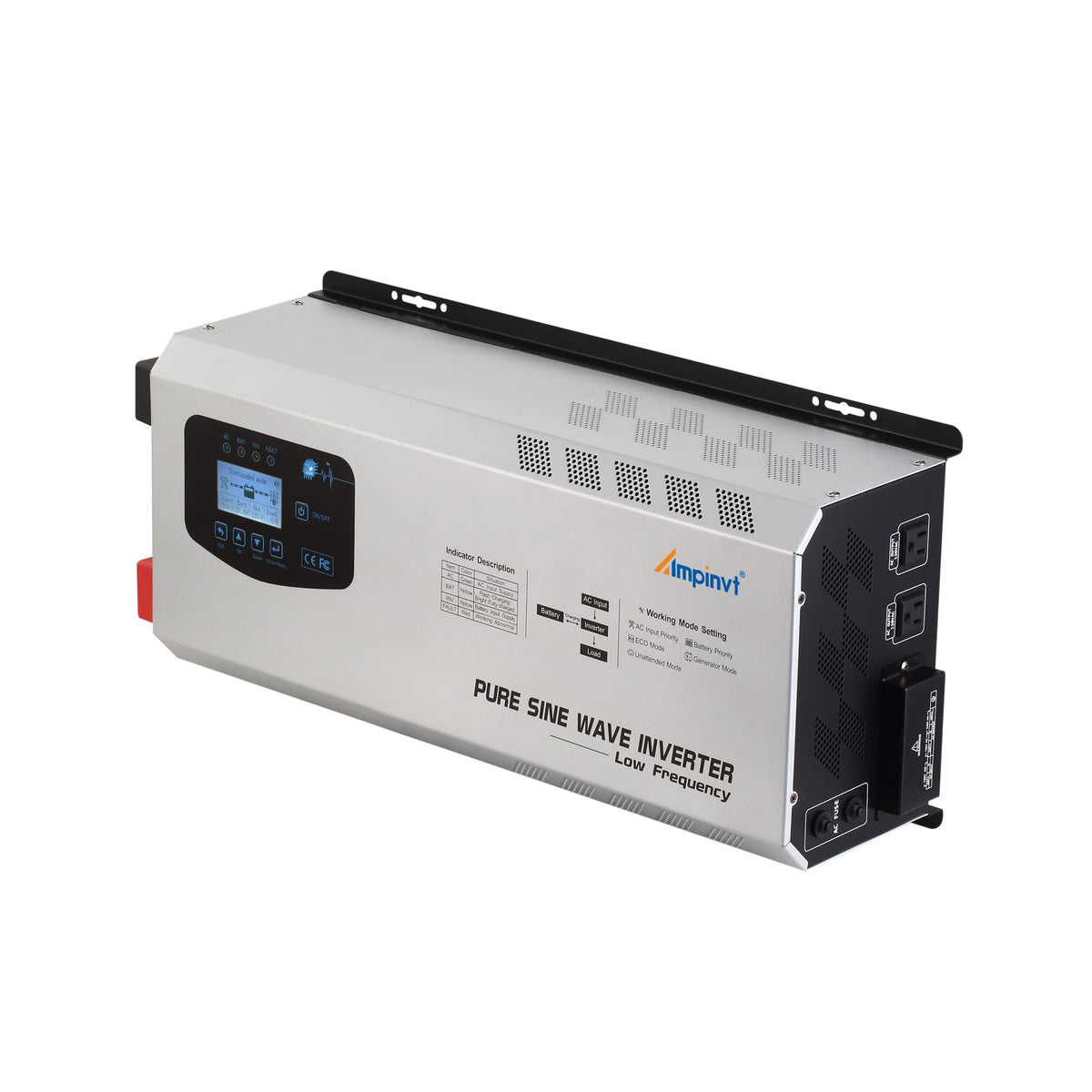 AMPINVT Pure Sine Wave Inverter front view for reliable home off-grid power