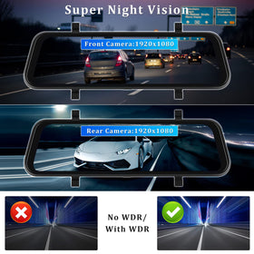 AMprime 1080p front camera with WDR captures daytime and low-light scenes.