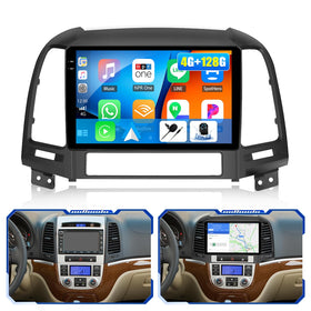 AMprime Android 15 car stereo for Santa Fe dash setup with enhanced infotainment