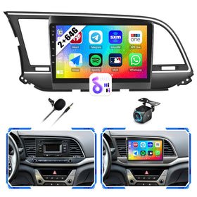 AMprime Android 13 car radio dashboard display enabling multimedia and navigation for Hyundai Elantra