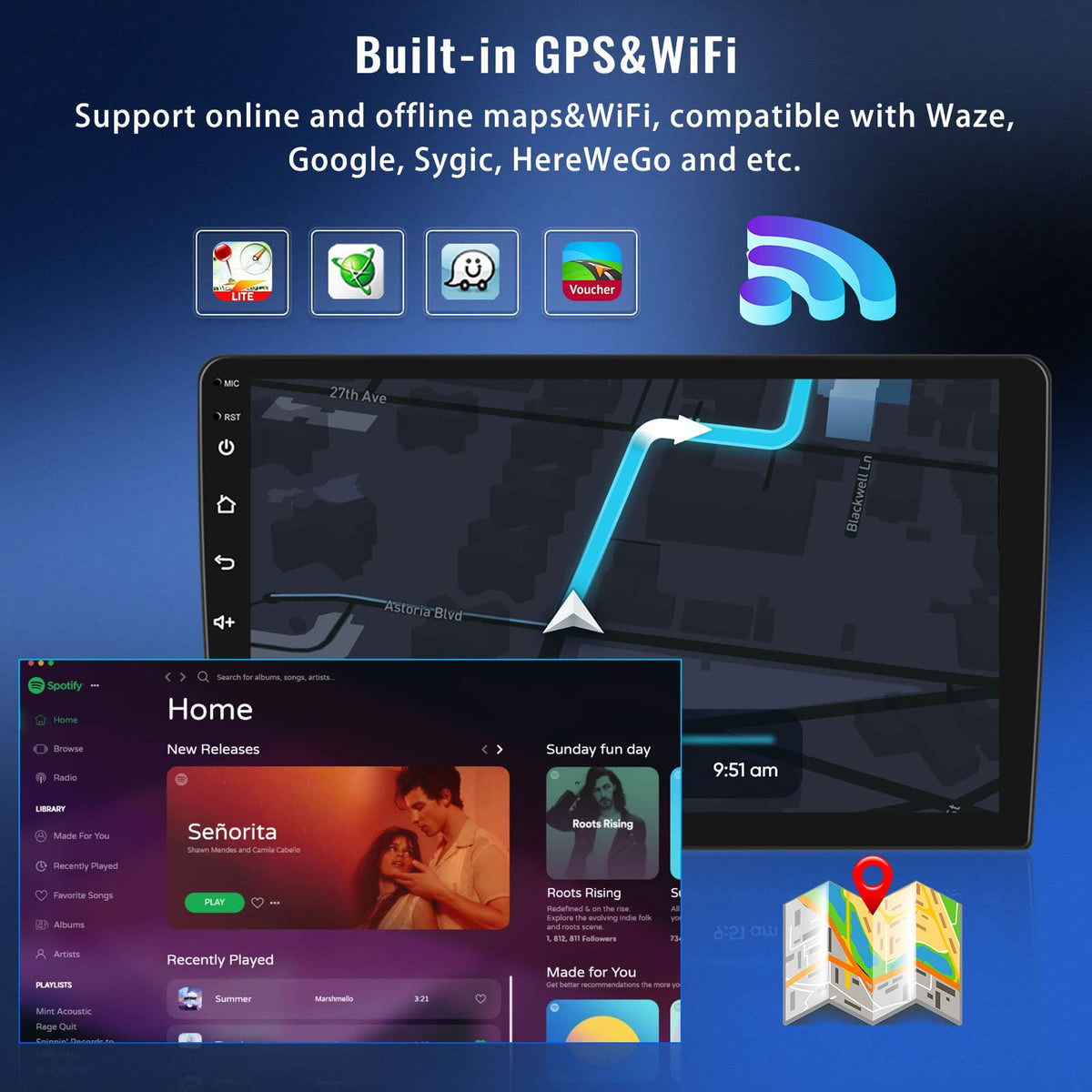 AMprime FM/RDS Bluetooth radio delivers clear signals and music streaming