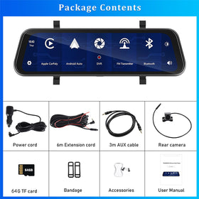 AMprime FM transmitter and Bluetooth music streams audio through car speakers.
