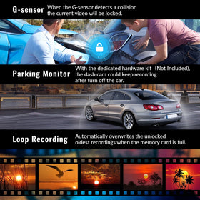 AMprime Dash Cam with wireless CarPlay and Android Auto for hands-free control