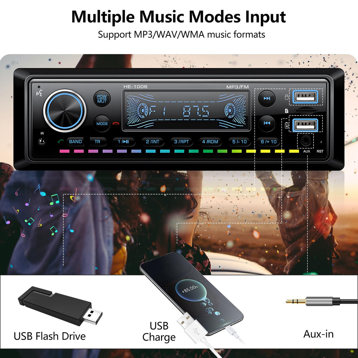AMprime remote control image showing convenient stereo navigation and quick adjustments.