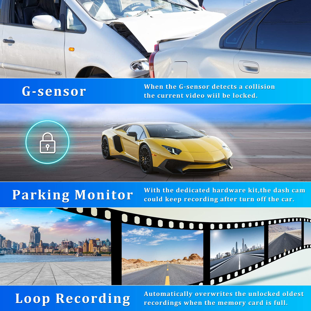 AMprime reversing assist with on-screen guidelines aids safe parking.