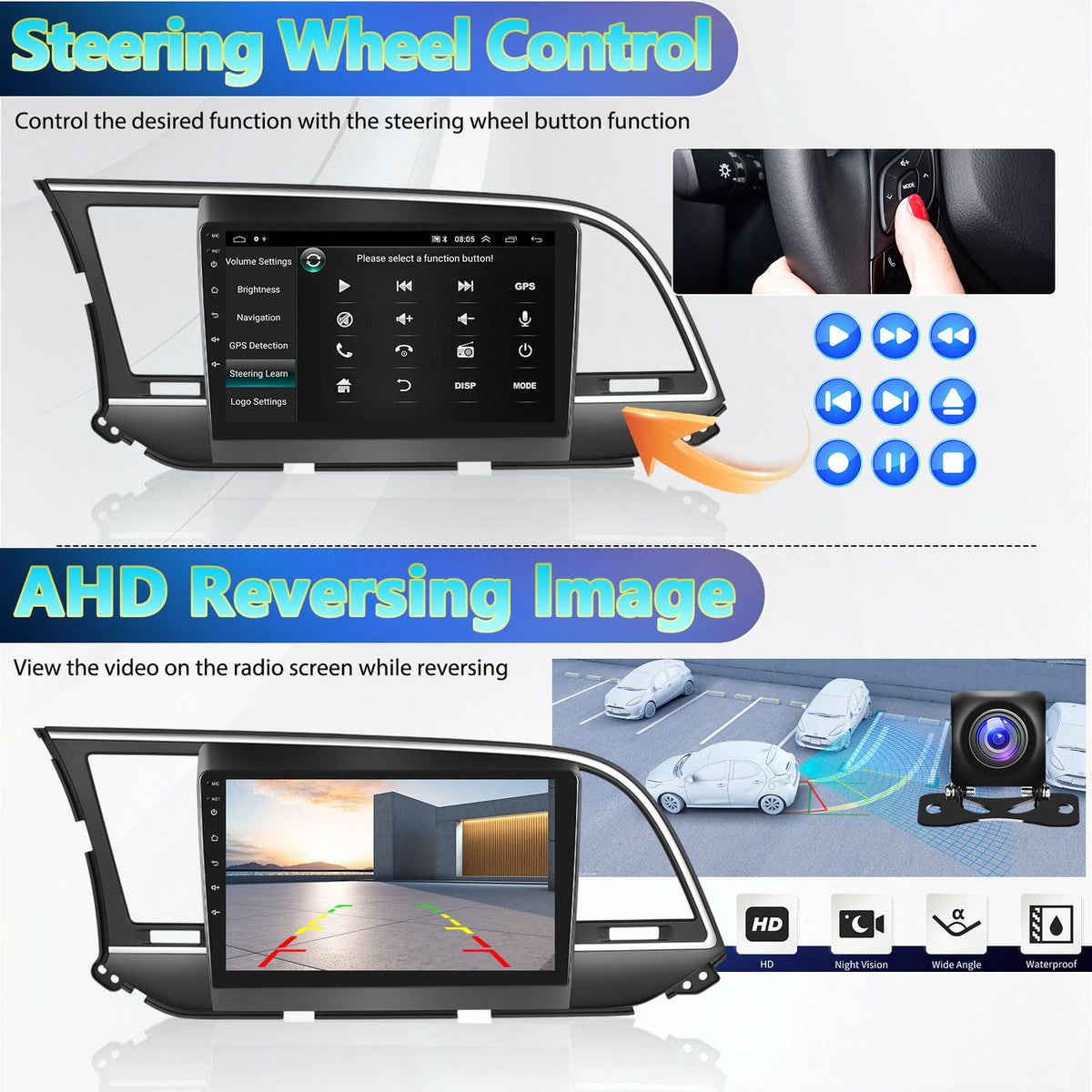 AMprime steering wheel controls compatible car radio for safe operation