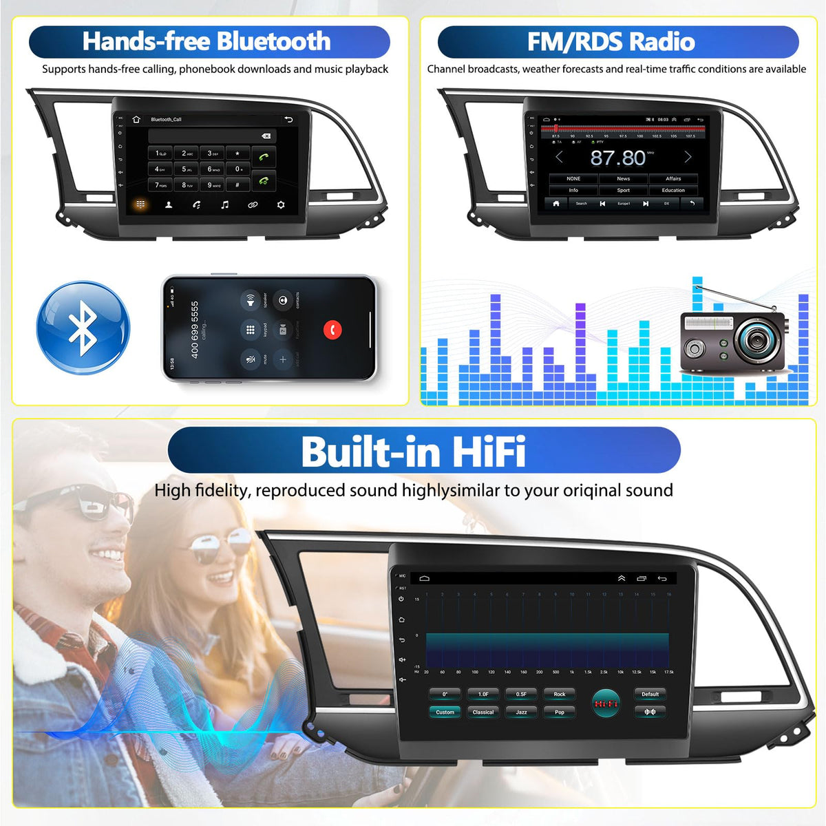AMprime built-in WiFi and GPS navigation with online/offline maps