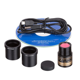 AmScope 3MP digital camera captures high quality images.