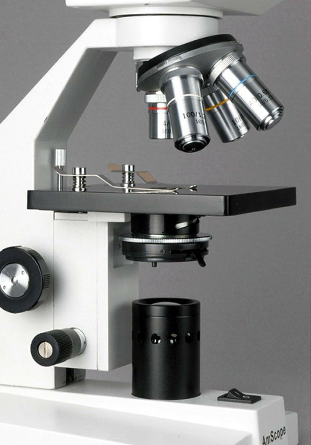 AmScope B100C warm halogen lighting for even illumination
