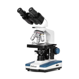 AmScope B120 base view provides stable slide observation and precise focusing