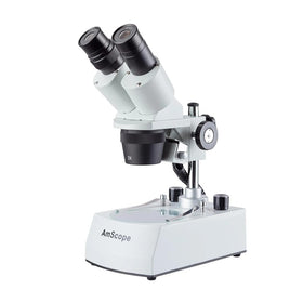 Amscope cordless LED stereo microscope setup for observation at 20x-40x
