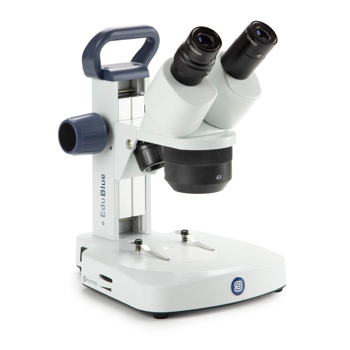 AmScope EduBlue rack and pinion stand for precise stage control