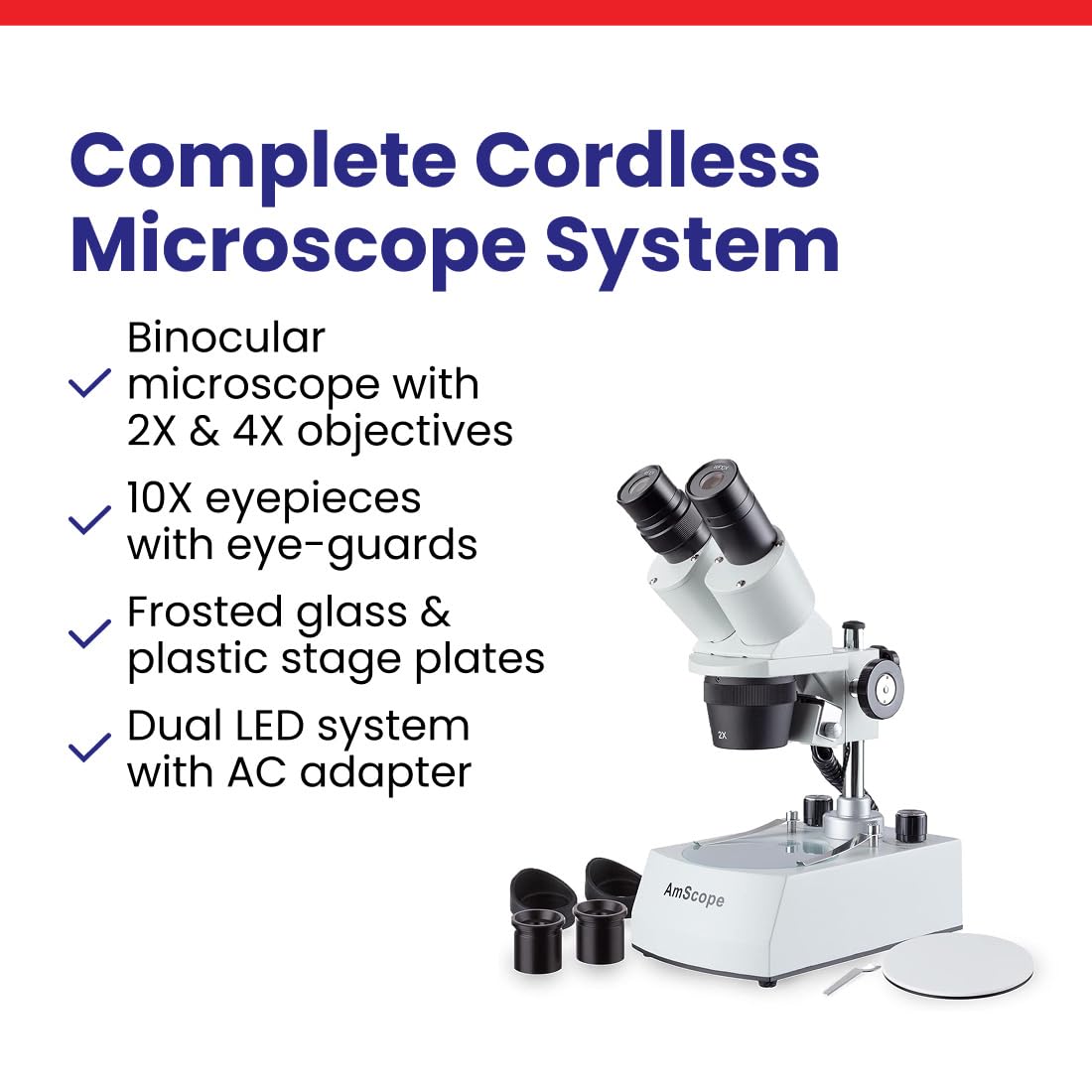 Amscope ergonomic adjustable tilt head for comfortable use