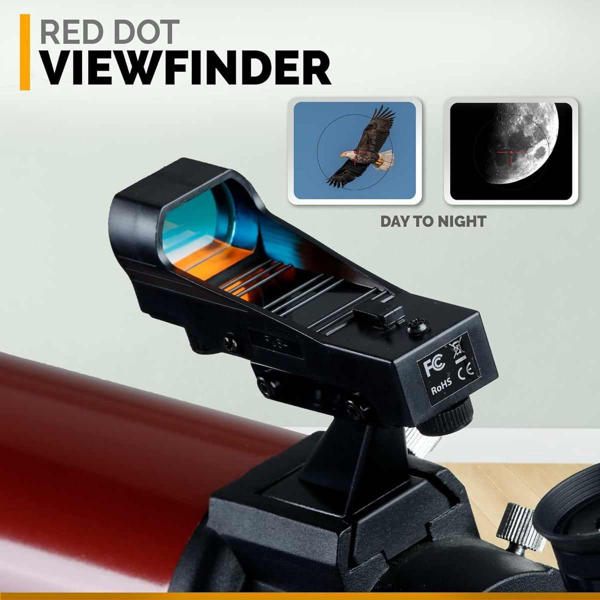 AmScope 102mm aperture refractor tube for bright, crisp images