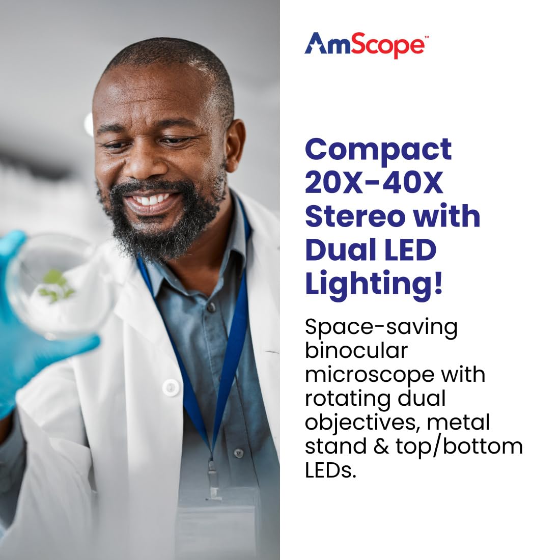 Amscope forward binocular head for comfortable viewing during experiments
