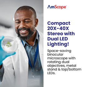 Amscope forward binocular head for comfortable viewing during experiments